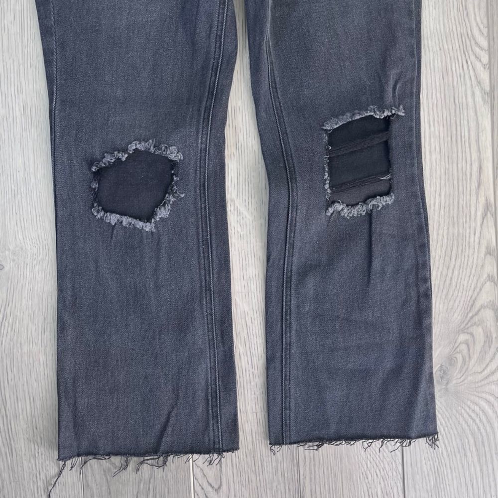 Avec Les Filles Women Size 29 Black Distressed Kick Flare Denim Cotton NEW Jeans - Picture 8 of 12